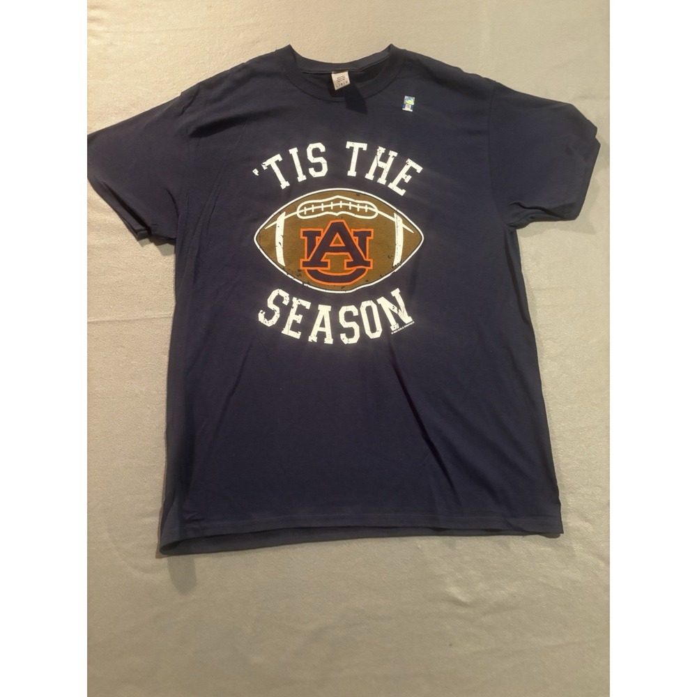 NEW Auburn Tigers Official Gildans Tis The Season Football Shirt Large Navy